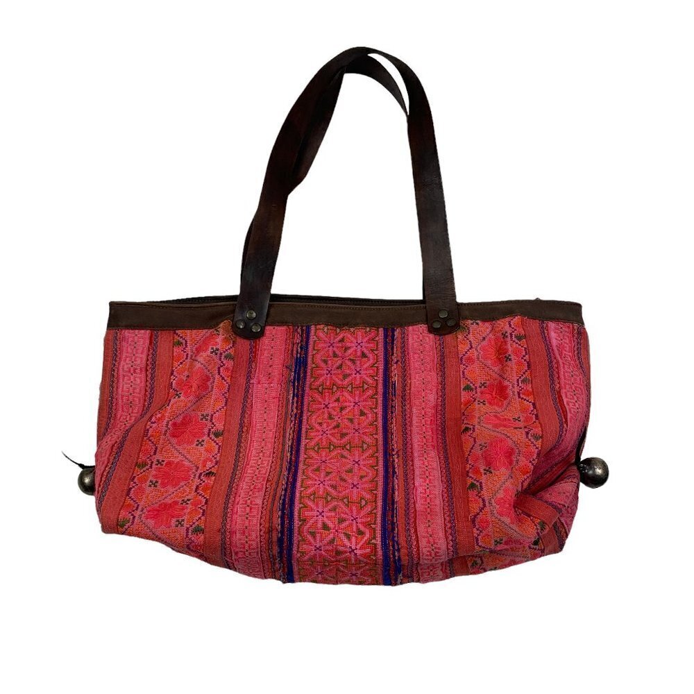 Boho/Hippie Tapestry Leather Strap and Tapestry Shoulder Tote